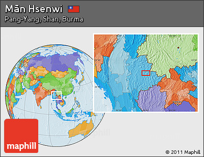 Political Location Map of Mān Hsenwi