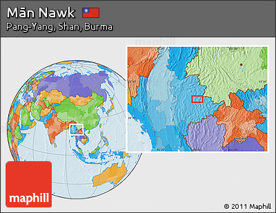Political Location Map of Mān Nawk