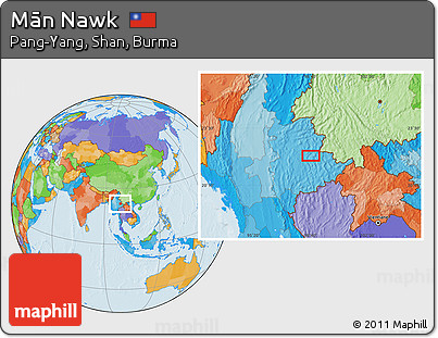 Political Location Map of Mān Nawk