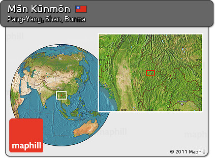 Satellite Location Map of Mān Kūnmōn