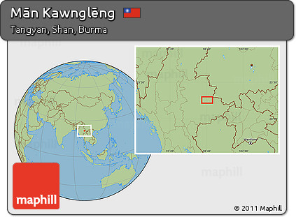 Savanna Style Location Map of Mān Kawnglēng