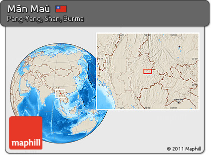 Shaded Relief Location Map of Mān Maü