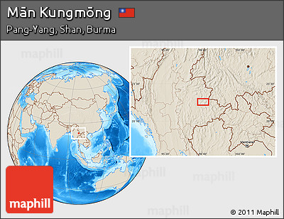 Shaded Relief Location Map of Mān Kungmōng