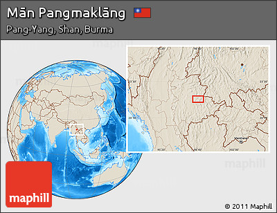 Shaded Relief Location Map of Mān Pangmaklāng