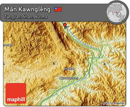 Physical Map of Mān Kawnglēng