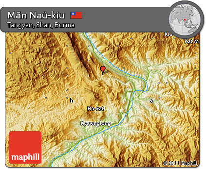 Physical Map of Mān Naü-kiu
