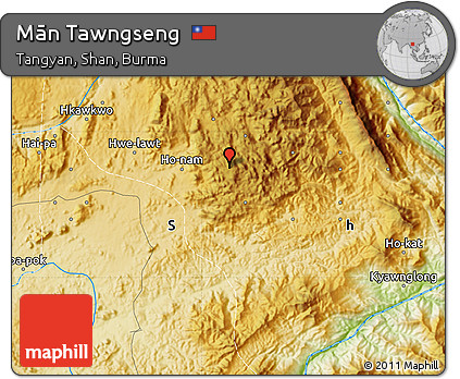 Physical Map of Mān Tawngseng
