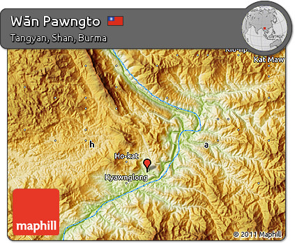 Physical Map of Wān Pawngto