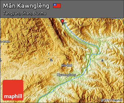 Physical Map of Mān Kawnglēng