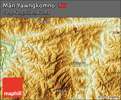 Physical Map of Mān Yawngkomnö