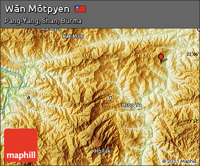 Physical Map of Wān Mōtpyen
