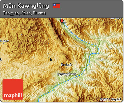 Physical Map of Mān Kawnglēng