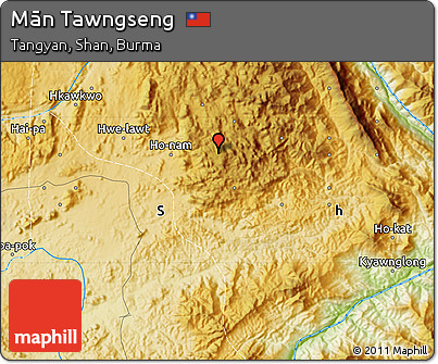 Physical Map of Mān Tawngseng