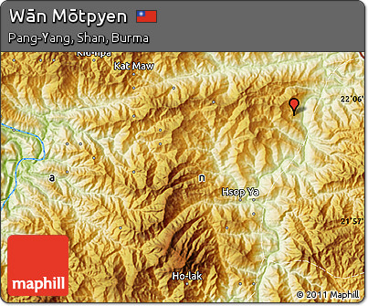 Physical Map of Wān Mōtpyen