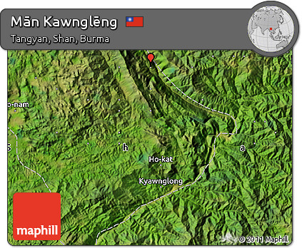 Satellite Map of Mān Kawnglēng