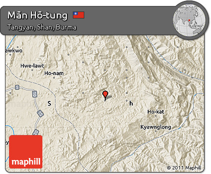 Shaded Relief Map of Mān Hō-tung