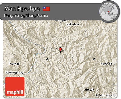 Shaded Relief Map of Mān Hpa-hpa