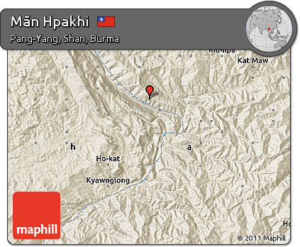 Shaded Relief Map of Mān Hpakhi
