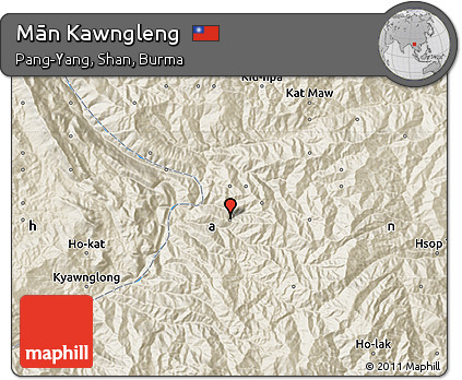 Shaded Relief Map of Mān Kawngleng