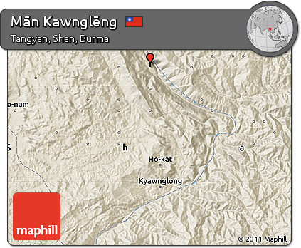 Shaded Relief Map of Mān Kawnglēng