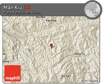 Shaded Relief Map of Mān Kiu