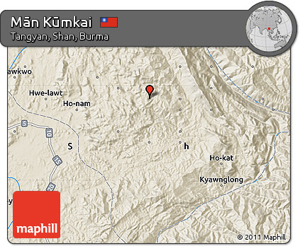 Shaded Relief Map of Mān Kūmkai
