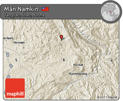 Shaded Relief Map of Mān Namkin