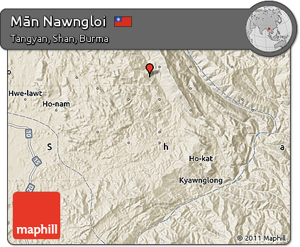 Shaded Relief Map of Mān Nawngloi