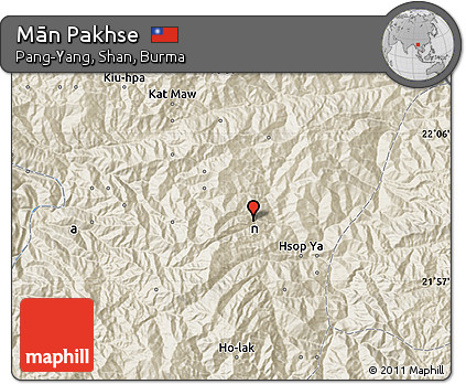 Shaded Relief Map of Mān Pakhse