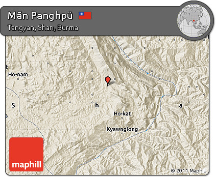 Shaded Relief Map of Mān Panghpü