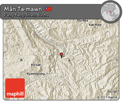 Shaded Relief Map of Mān Ta-mawn