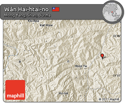 Shaded Relief Map of Wān Hai-htai-no