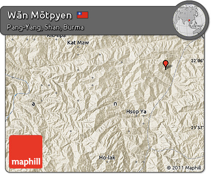 Shaded Relief Map of Wān Mōtpyen