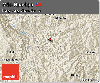 Shaded Relief Map of Mān Hpa-hpa