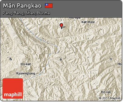 Shaded Relief Map of Mān Pangkao