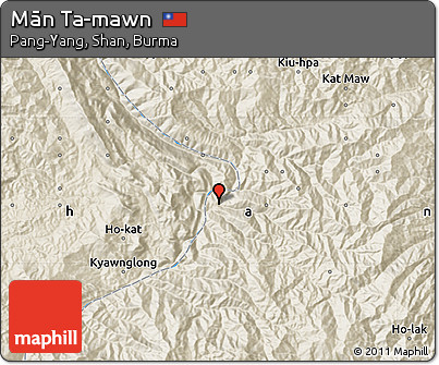Shaded Relief Map of Mān Ta-mawn