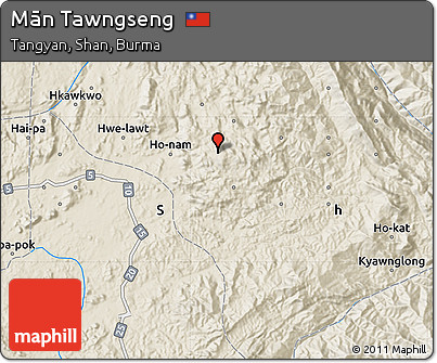 Shaded Relief Map of Mān Tawngseng
