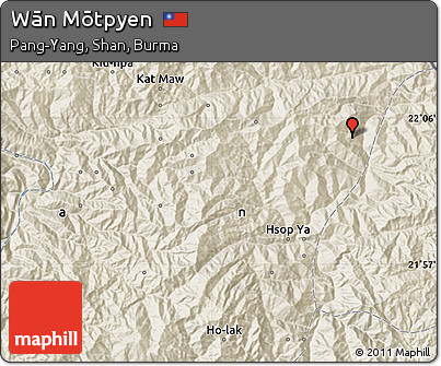 Shaded Relief Map of Wān Mōtpyen