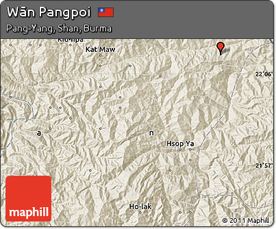Shaded Relief Map of Wān Pangpoi
