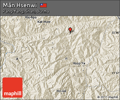 Shaded Relief Map of Mān Hsenwi