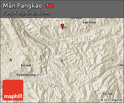 Shaded Relief Map of Mān Pangkao