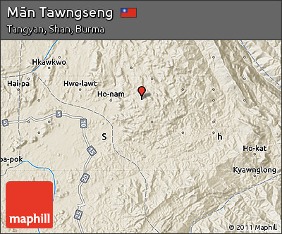 Shaded Relief Map of Mān Tawngseng