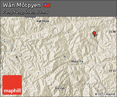 Shaded Relief Map of Wān Mōtpyen
