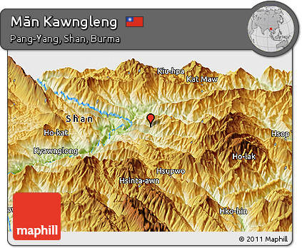 Physical Panoramic Map of Mān Kawngleng