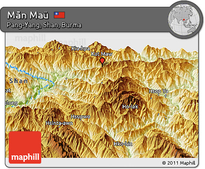Physical Panoramic Map of Mān Maü