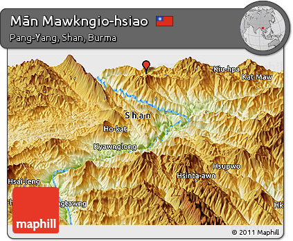 Physical Panoramic Map of Mān Mawkngio-hsiao