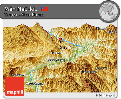 Physical Panoramic Map of Mān Naü-kiu