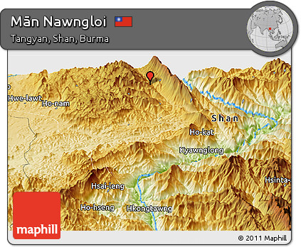 Physical Panoramic Map of Mān Nawngloi