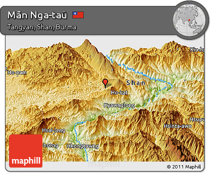Physical Panoramic Map of Mān Nga-taü