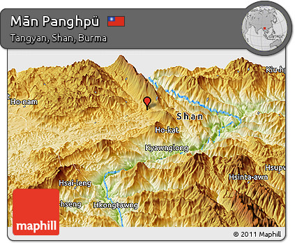 Physical Panoramic Map of Mān Panghpü
